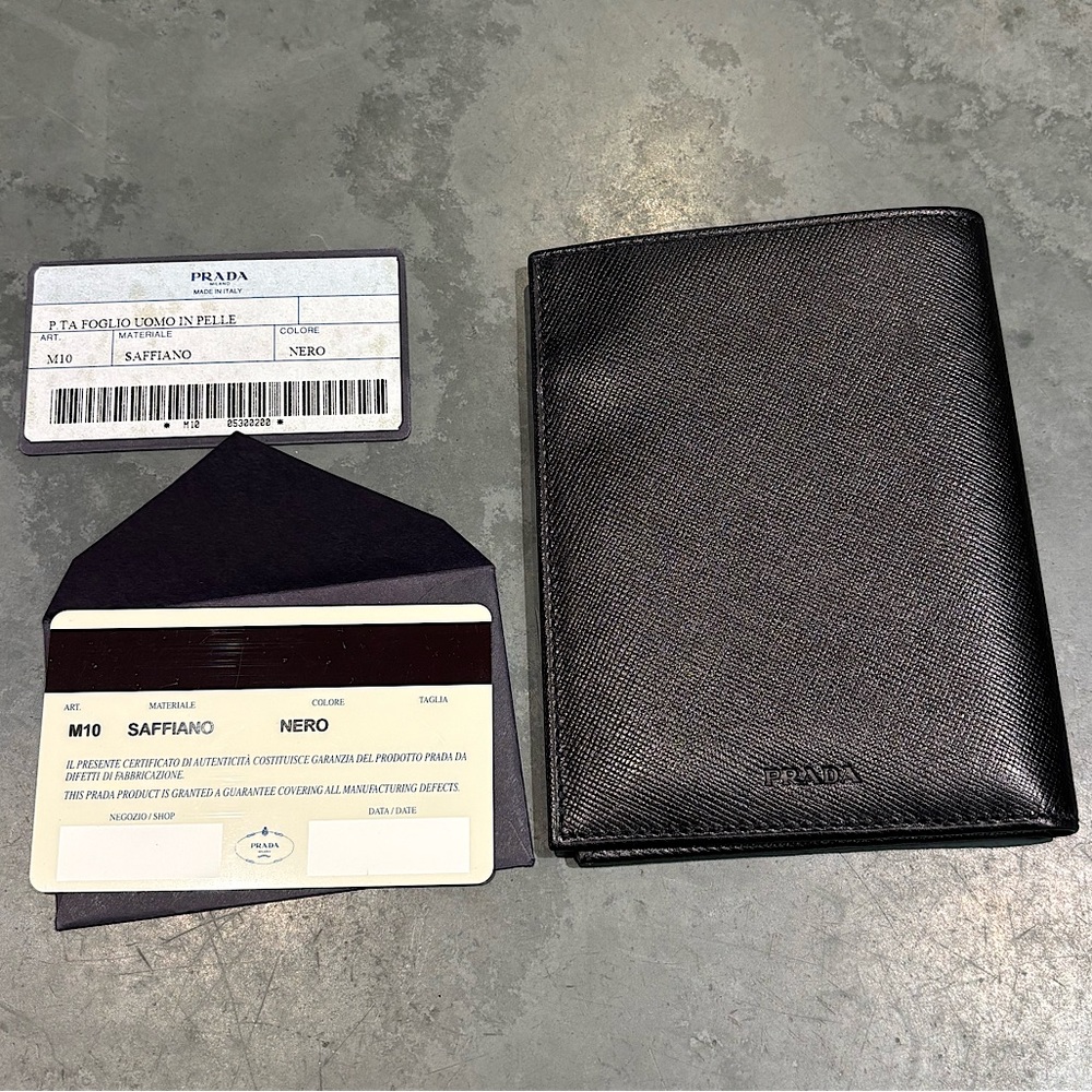 Prada Black Leather Wallet Minimalist Design